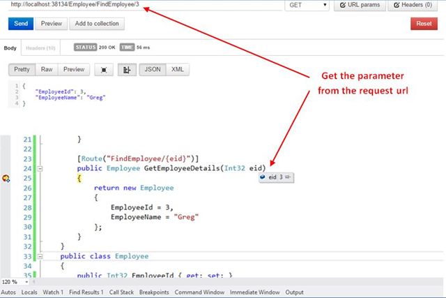 request and debug the code